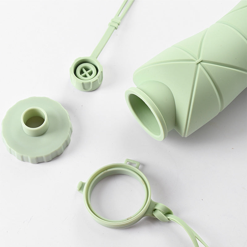 600ml Sports Folding Silicone Water Bottle
