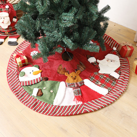 Christmas Burlap Tree Mat Santa Tree Skirt