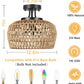 Rattan Semi Flush Mount
