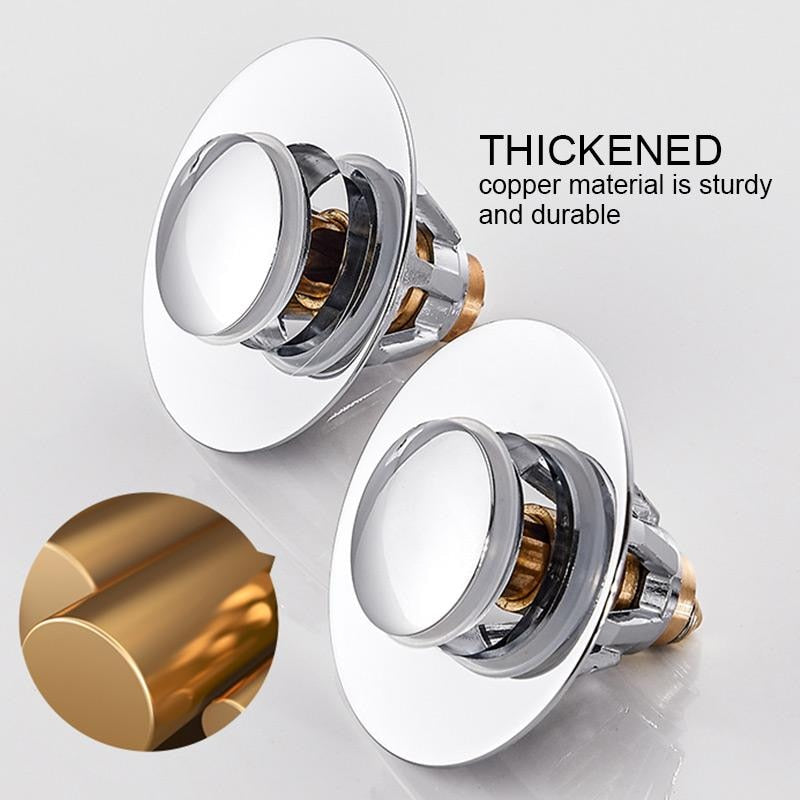 Zezzo Bounce Core Pop-up Drain Filter Bathroom Stainless Steel Bounce Core Push-type Hair Stopper Basin Pop-up Drain Filter