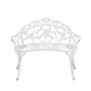 Patio Outdoor Bench, White Cast-Aluminum Garden Benches Metal Loveseat Outdoor Furniture for Park Lawn Front Porch