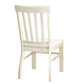 Modern Farmhouse Side Chairs - Distressed Antique White, Vertical Slat Back, Scooped Seats, Sturdy Design, Set of 2 Chairs