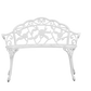 Patio Outdoor Bench, White Cast-Aluminum Garden Benches Metal Loveseat Outdoor Furniture for Park Lawn Front Porch