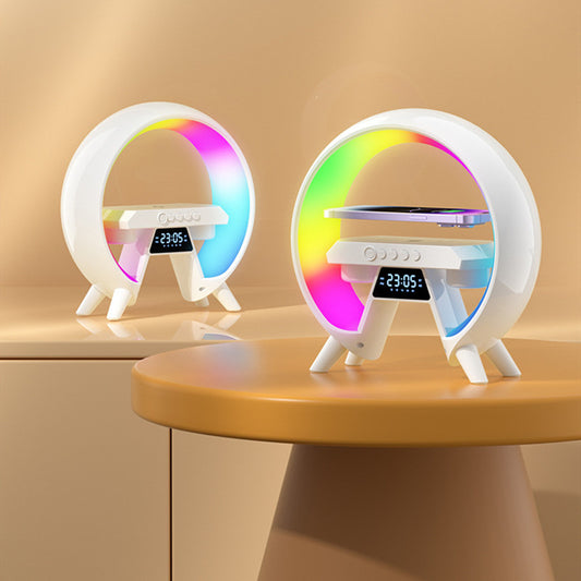Colorful Bedside Clock Light with Wireless Charger