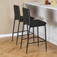 Stylish and luxurious diamond-shaped flannel design, high-quality black metal legs, stable and durable, versatile style suitable for bars, restaurants, bedroom bar chairs, (set of 2)
