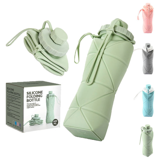 600ml Sports Folding Silicone Water Bottle