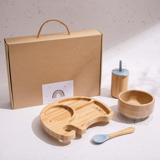 Natural Bamboo Elephant Dinner Plate For Infants And Young Children