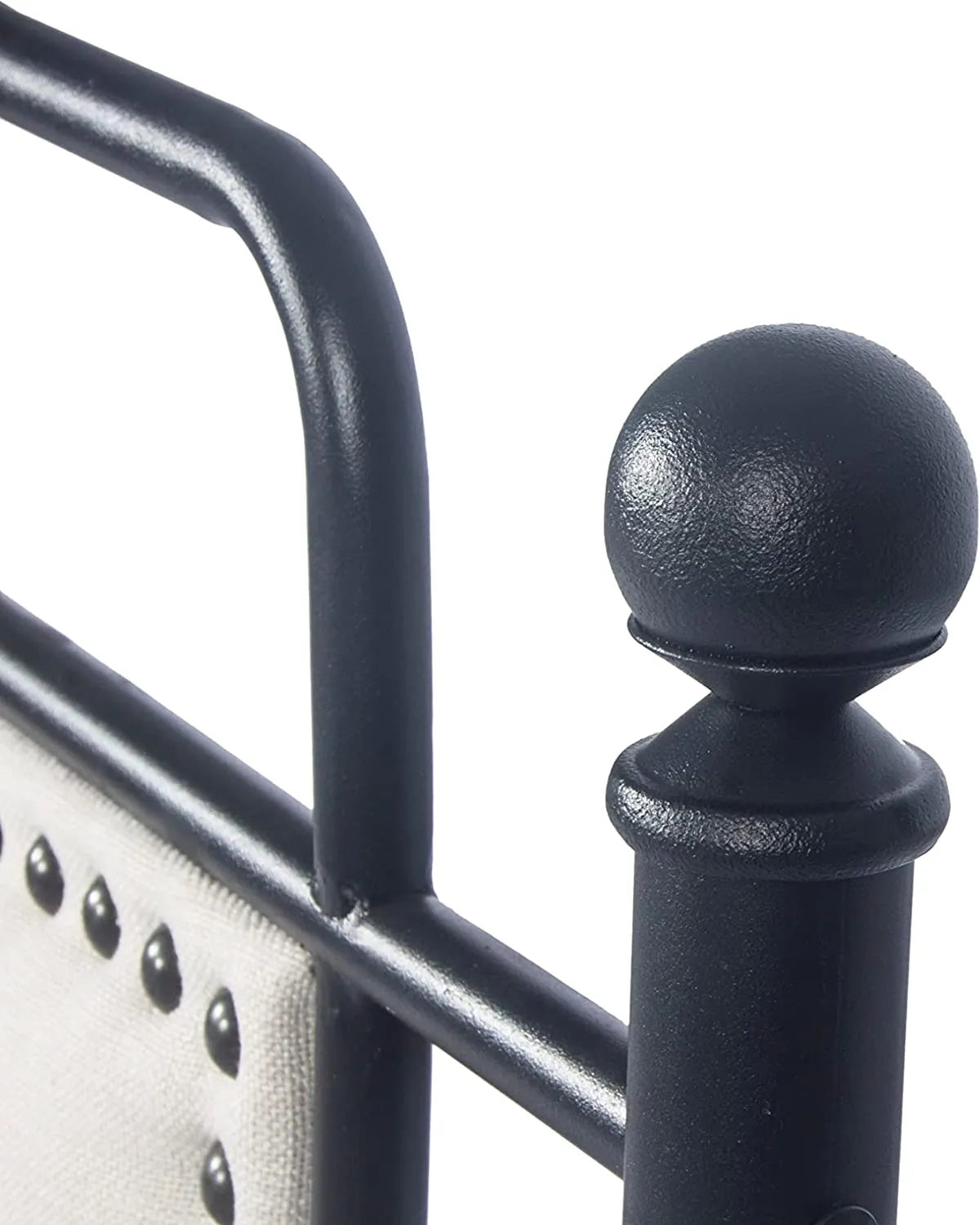 Metal Queen Bed Frame with Upholstered Headboard & Footboard