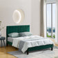 Molblly King Size Bed Frame with Upholstered Headboard, Strong Frame, and Wooden Slats Support, Non-Slip, and Noise-Free, No Box Spring Needed, Easy Assembly,Green