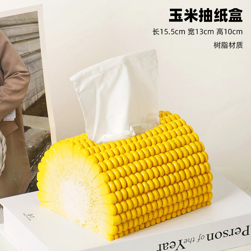 Creative modern simple cute corn tissue box clouds pumping paper box living room decoration multifunctional ornaments