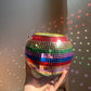 Hanging mirror shaped plastic flower pots gardening baskets disco flower pots