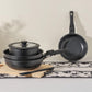 12pcs Non-Stick Cookware Set, Pots and Pans Set with Spatula and Detachable Handle for Kitchen, Black
