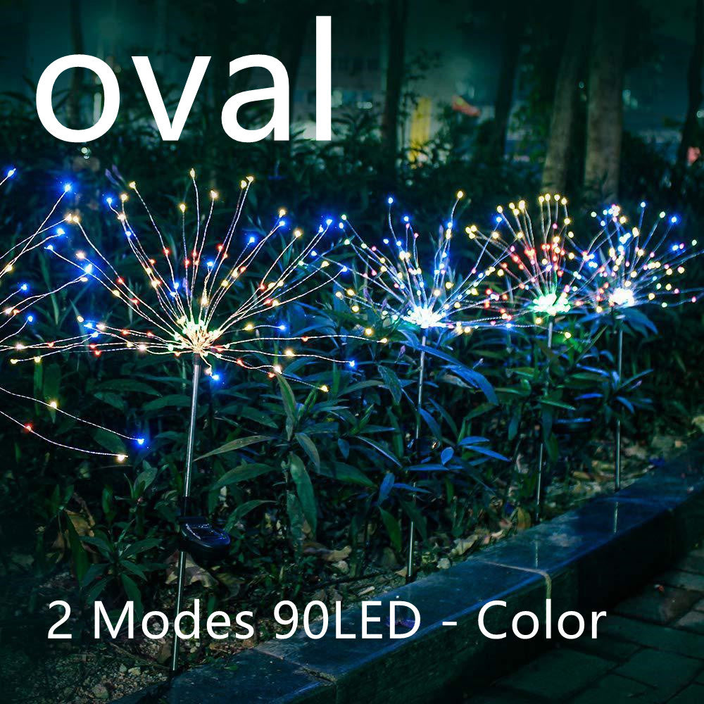 Ground Plug Solar Fireworks Light LED Light String Copper Wire Outdoor Garden Decoration Star Lights Christmas Lights