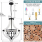 19" Farmhouse Light Fixtures Chandelier
