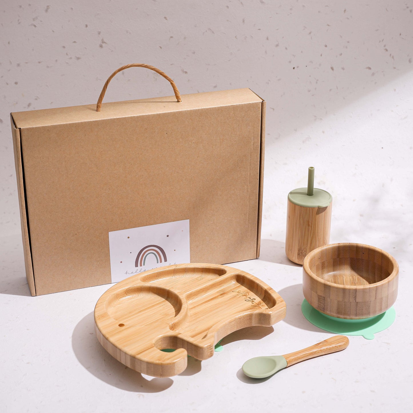 Natural Bamboo Elephant Dinner Plate For Infants And Young Children
