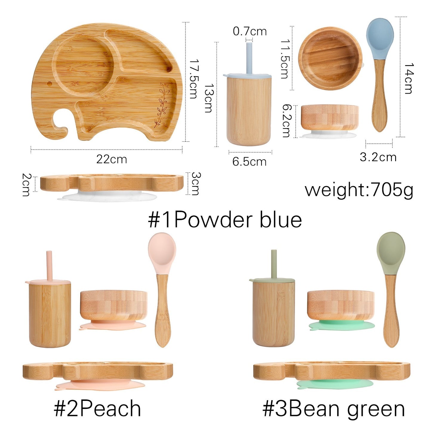 Natural Bamboo Elephant Dinner Plate For Infants And Young Children