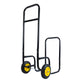 Firewood Log Cart Carrier - Outdoor or Indoor Black Steel Wood Rack Storage Mover - Rolling Wheeled Metal Dolly Hauler - Wood Moving Equipment
