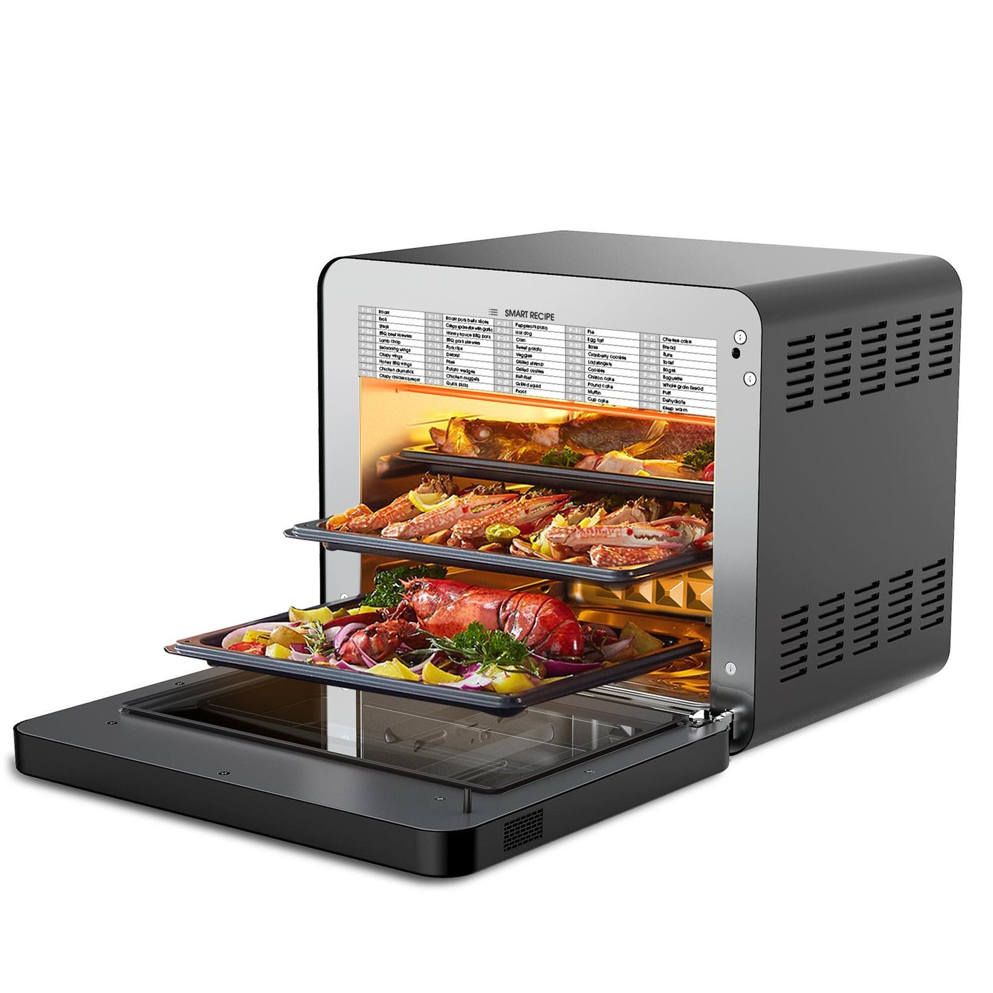 Geek Chef Steam Air Fryer Toast Oven Combo,26 QT Steam Convection Oven, 6 Slice Toast, Stainless Steel