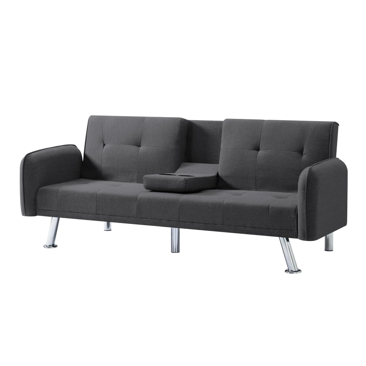 74.8” Futon sleeper sofa bed (Dark Grey)