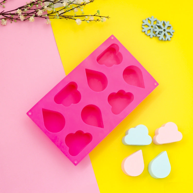 Handmade Soap Mold, Chocolate Mold, Six-hole Clouds