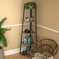 Corner shelf, 5-tier corner bookshelf, 70-inch high display storage rack, multifunctional unit ladder shelf for living room, office, small space