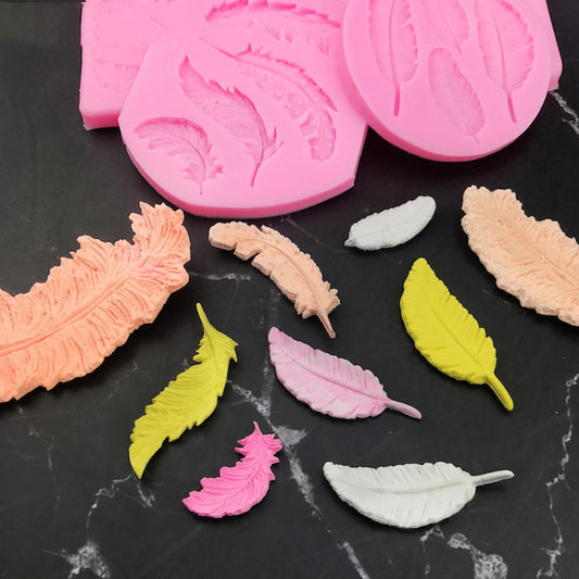 DIY Feather Silicone Cake Mold Leaf Fondant Silicone Mold