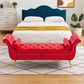 Sitting Bench PU Leather with Storage Space and 2 Pillows Hardware Feet