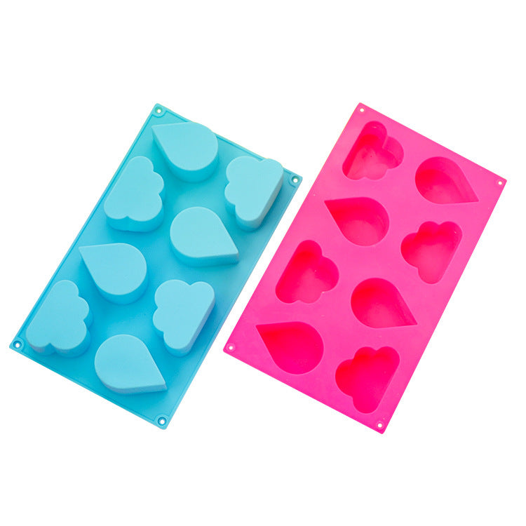 Handmade Soap Mold, Chocolate Mold, Six-hole Clouds