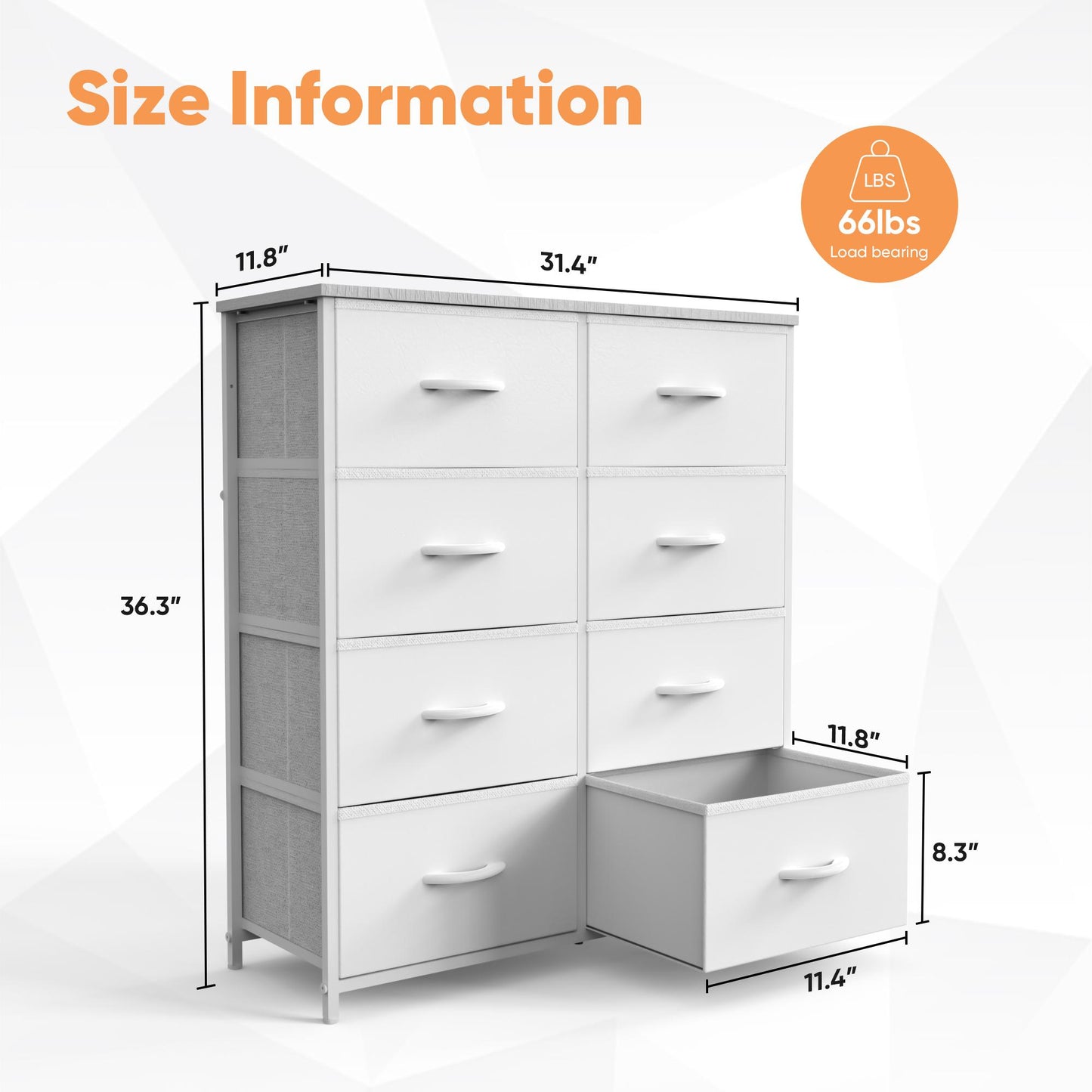 Dresser for Bedroom, Drawer Dresser Organizer Storage Drawers Fabric Storage Tower