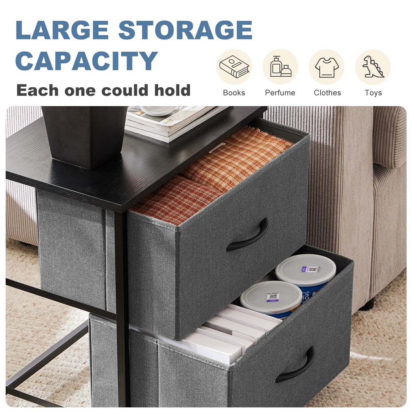 Dresser for Bedroom, Drawer Dresser Organizer Storage Drawers Fabric Storage Tower