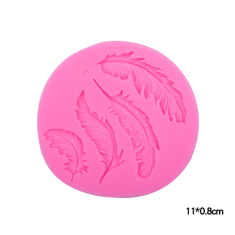 DIY Feather Silicone Cake Mold Leaf Fondant Silicone Mold