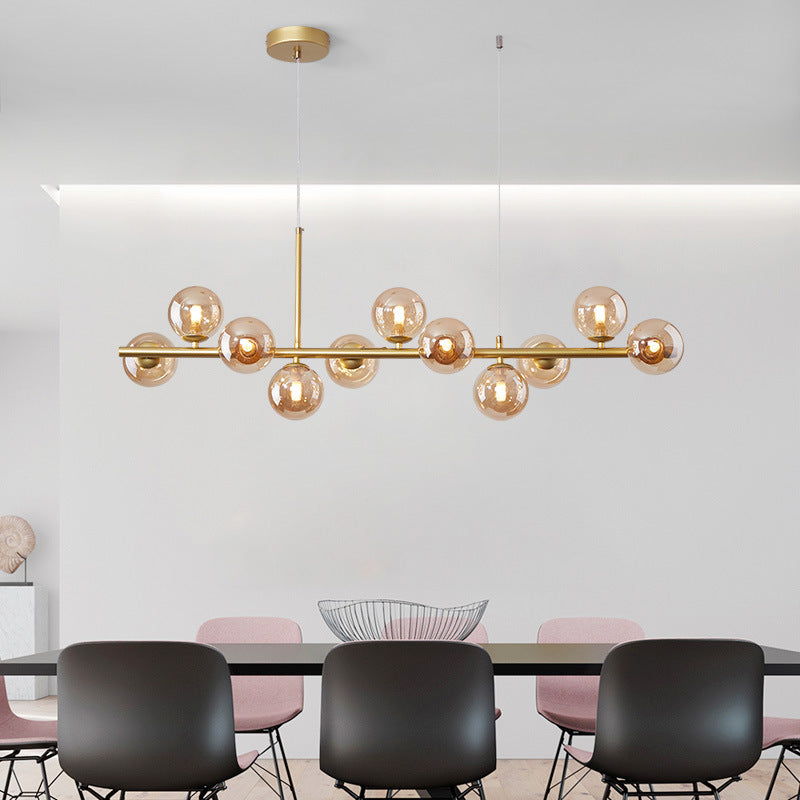 Long Minimalist Glass Magic Bean Chandelier