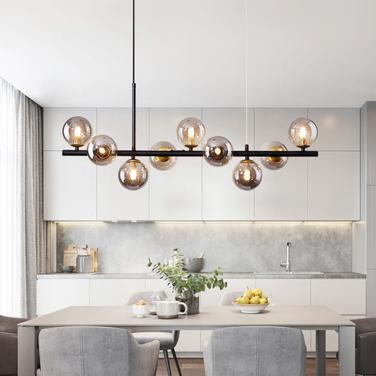 Long Minimalist Glass Magic Bean Chandelier
