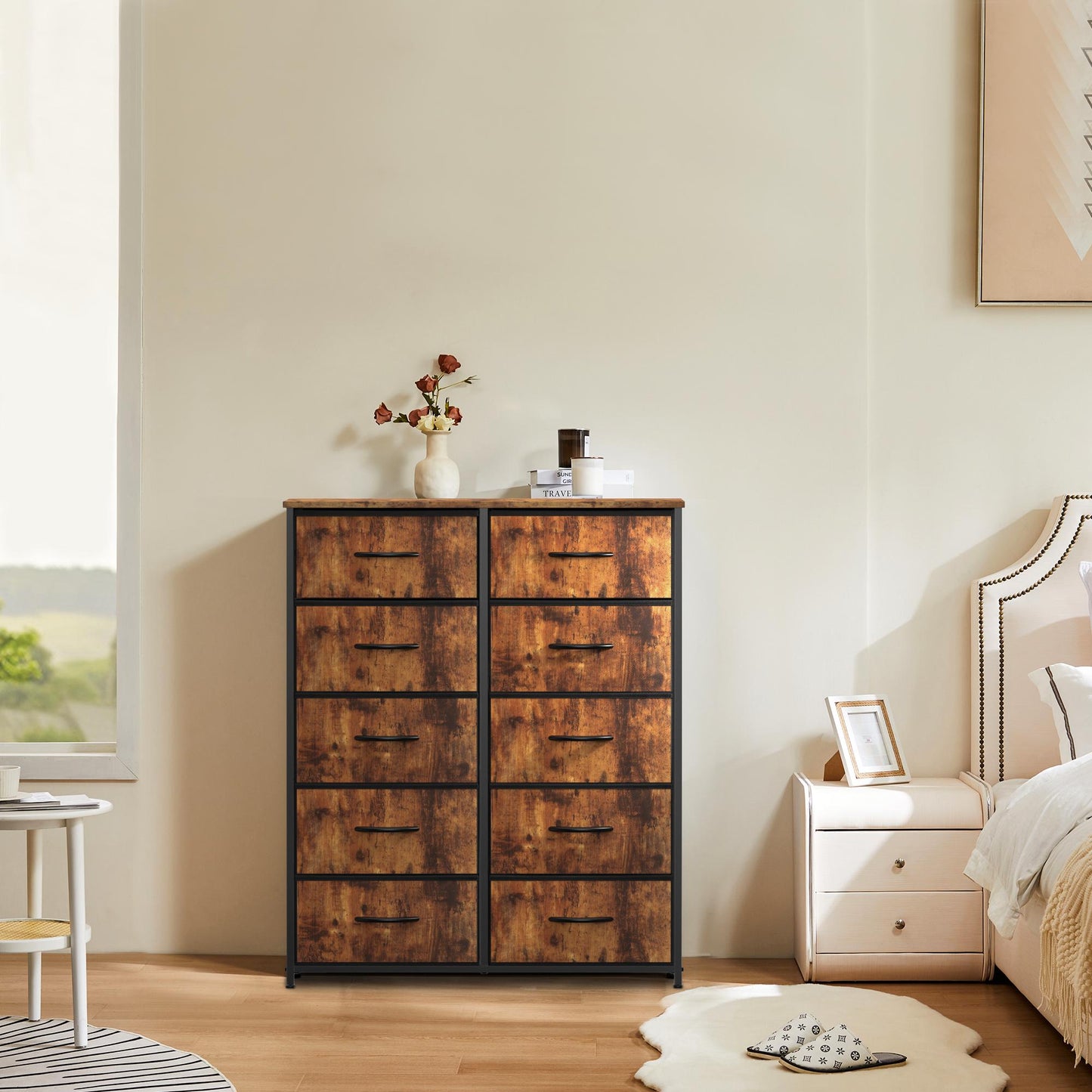 Dresser for Bedroom, Drawer Dresser Organizer Storage Drawers Fabric Storage Tower