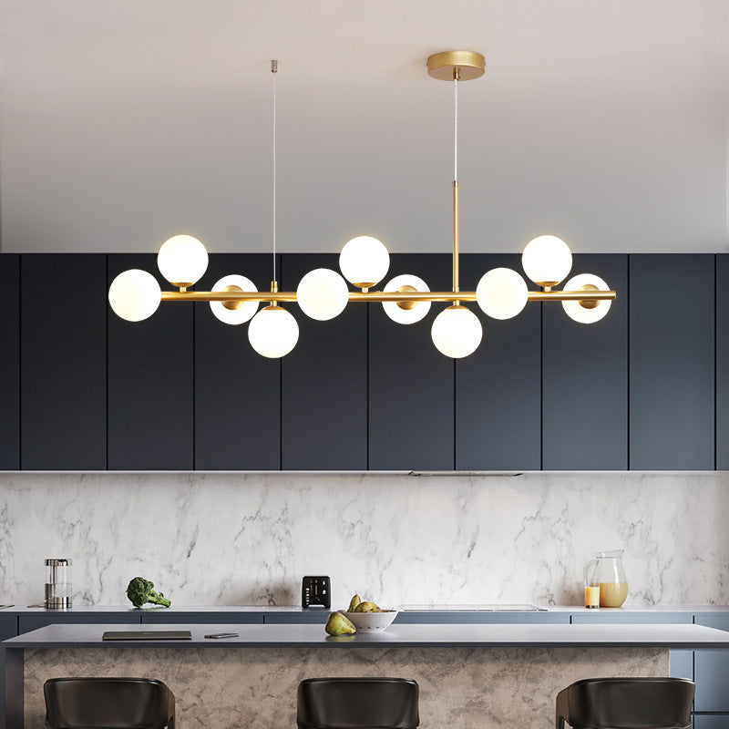 Long Minimalist Glass Magic Bean Chandelier