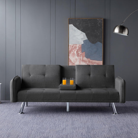 74.8” Futon sleeper sofa bed (Dark Grey)