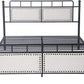 Metal Queen Bed Frame with Upholstered Headboard & Footboard