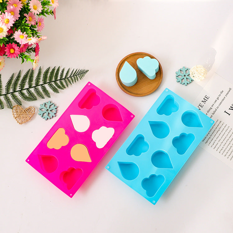 Handmade Soap Mold, Chocolate Mold, Six-hole Clouds