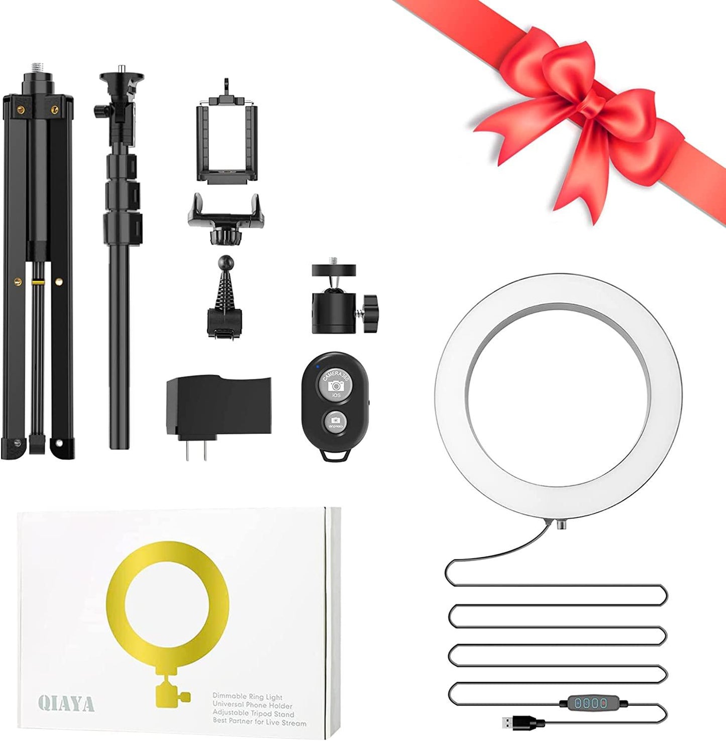 9-inch Ring Light with Stand and Phone Holder, 50" Tripod with Remote