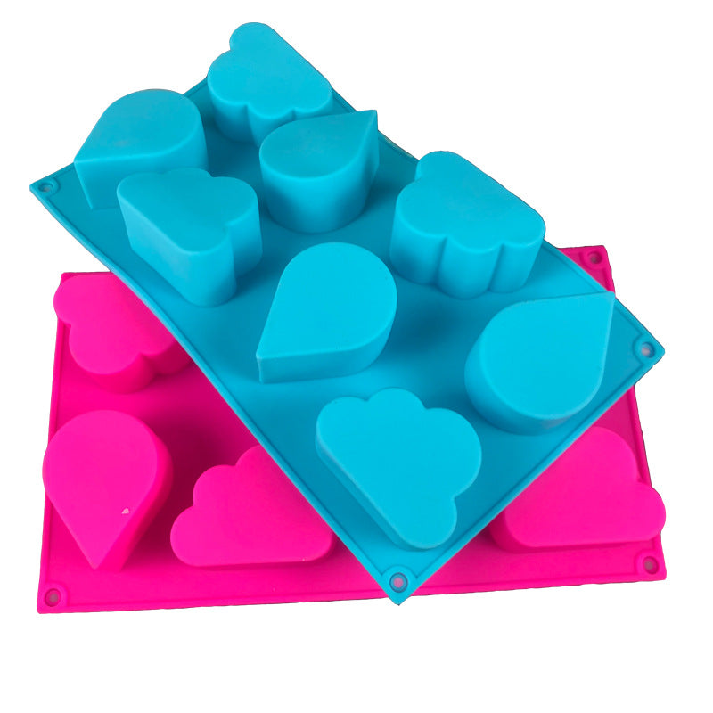 Handmade Soap Mold, Chocolate Mold, Six-hole Clouds