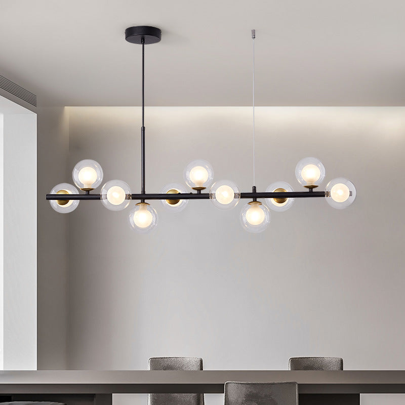 Long Minimalist Glass Magic Bean Chandelier