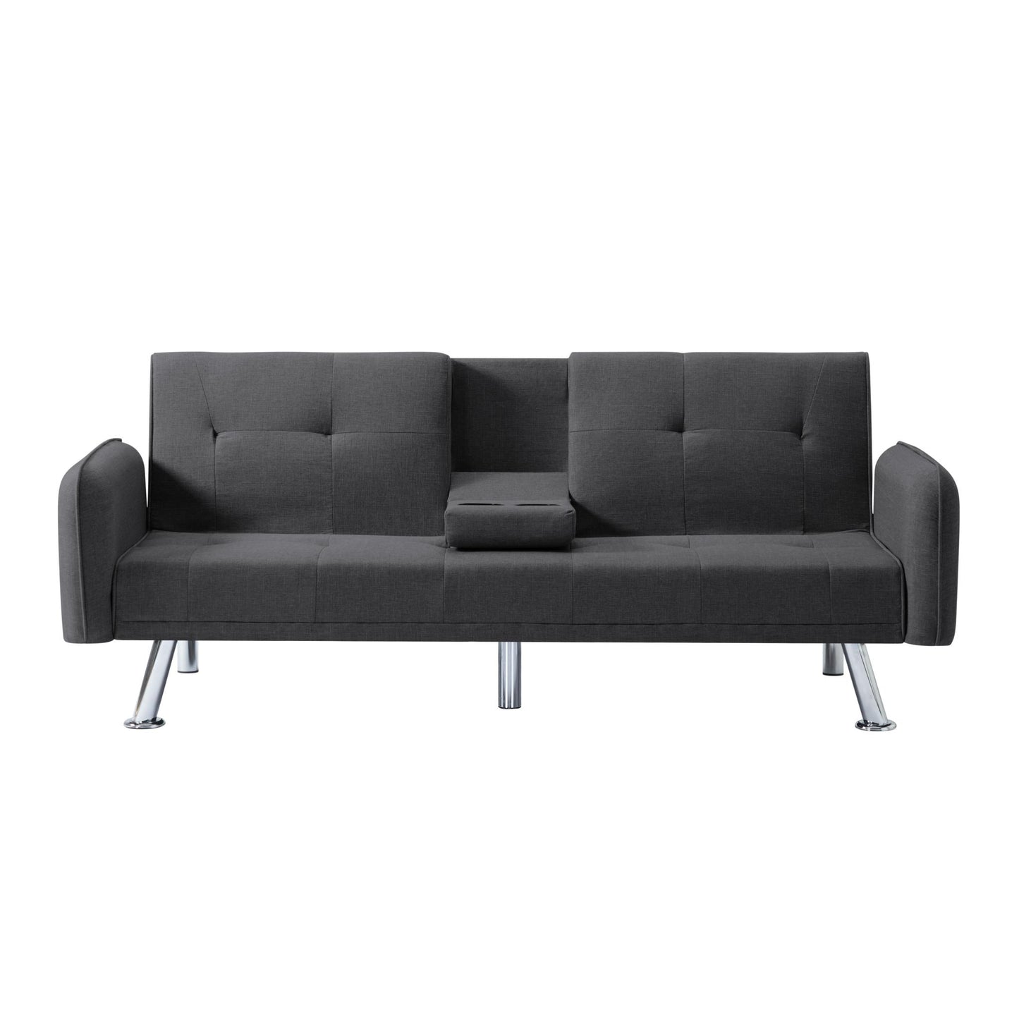 74.8” Futon sleeper sofa bed (Dark Grey)