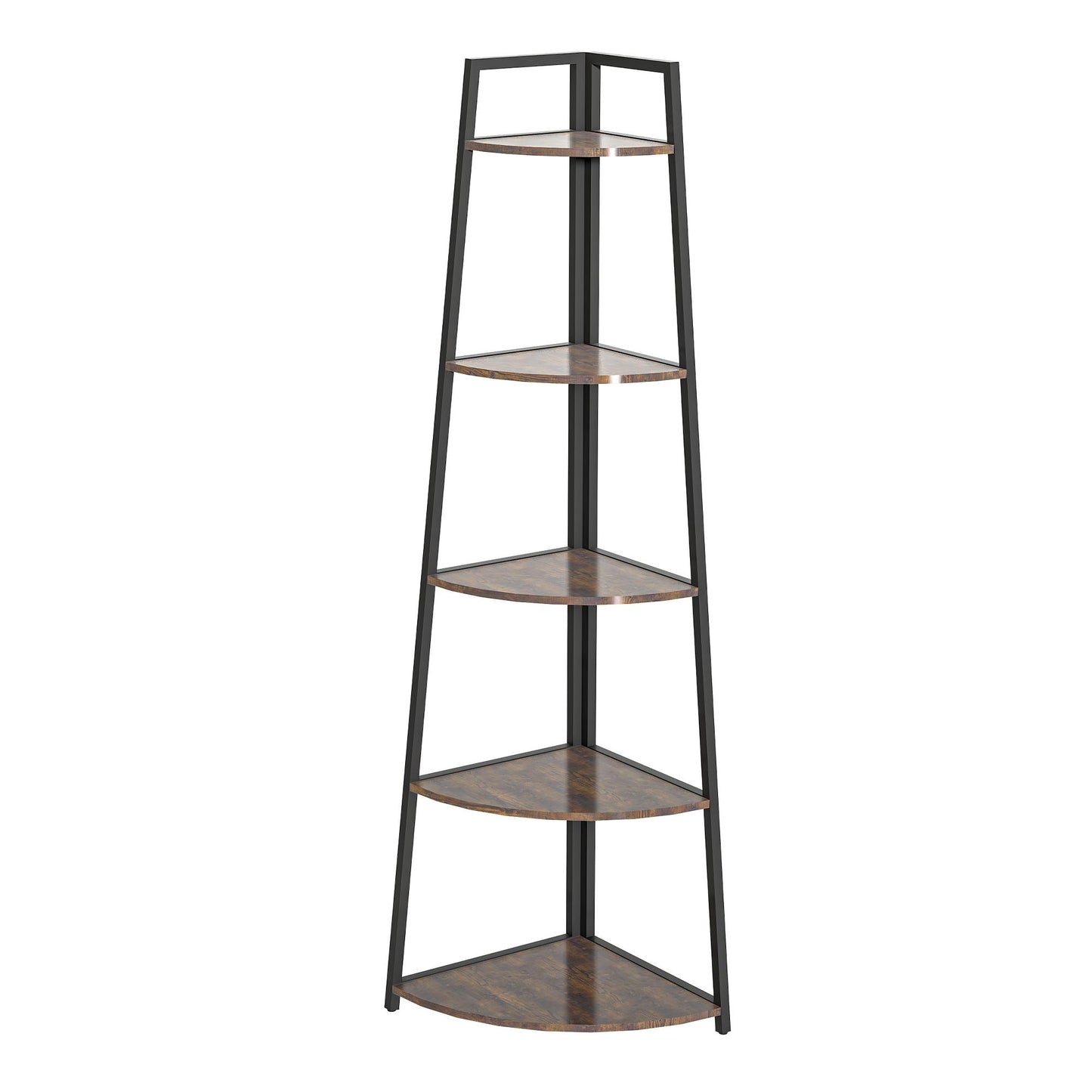 Corner shelf, 5-tier corner bookshelf, 70-inch high display storage rack, multifunctional unit ladder shelf for living room, office, small space
