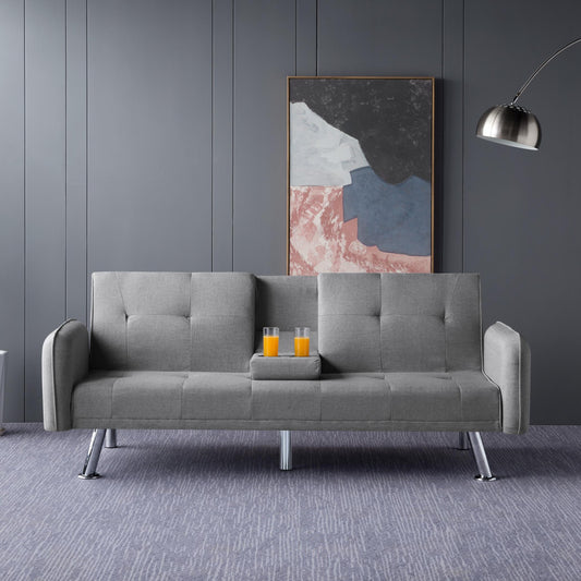 74.8” Futon sleeper sofa bed (Light Grey)